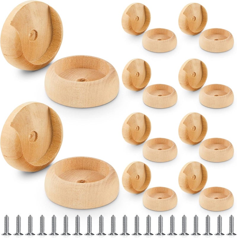Yookeer 6 Pack Wooden Closet Pole Sockets Closet Pole Holder Closet Rod Holders Closet Pole Socket for Wardrobe Hallway Bathroom Curtain Clothing Store, 1-3/8" Pole - Image 1
